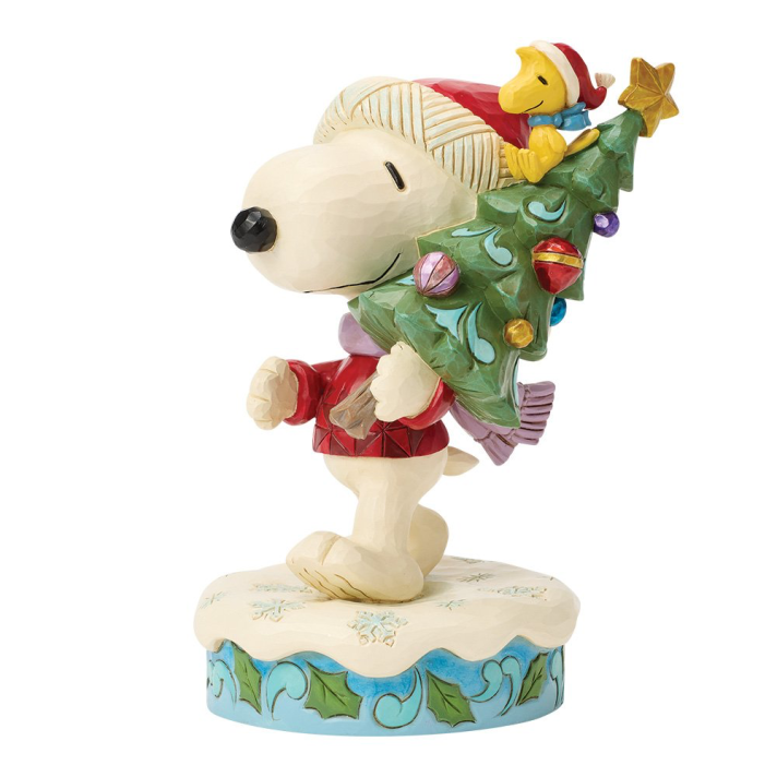 Disney Traditions kerstbeeld - Snoopy met kerstboom