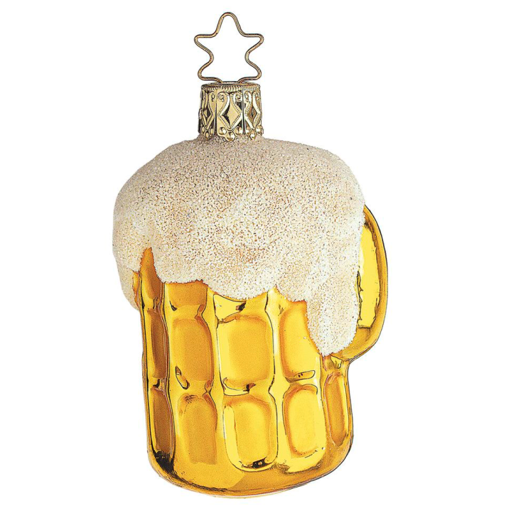 Inge Glas kerstornament - Bierpul met schuim