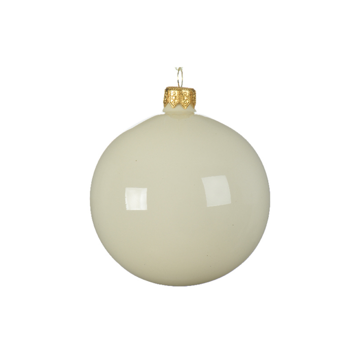 Glazen kerstbal - Wit - 8cm