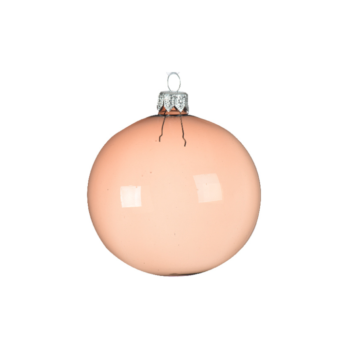 Glazen kerstbal - Doorzichtig - Donker bruin - 8 cm