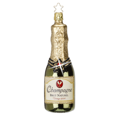 Inge Glas kerstornament - Champagnefles