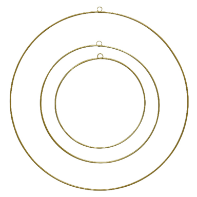 Decoris Kerstkrans - Metalen ringen - Goud - Set van 3