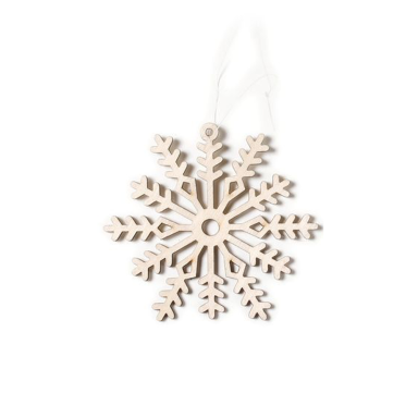 Houten kerstornament - Sneeuwvlok - 6,5cm