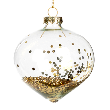 Goodwill kerstbal - Met gouden confetti - 8 cm
