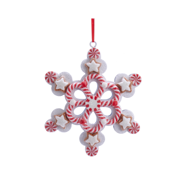 Gingerbread ornament sneeuwvlok met ster uiteinden