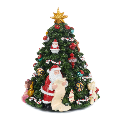 Goodwill caroussel - Kerstboom met kerstman - Met muziek en beweging - Groen en rood