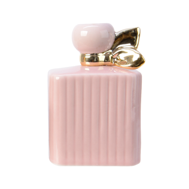 Porceleinen kaarsenstandaard - Parfumfles - Roze
