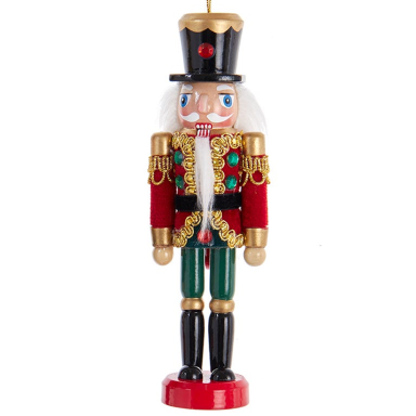 Kurt Adler kerstornament - Notenkraker met velours uniform