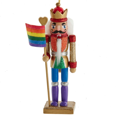 Kurt Adler notenkraker hanger - Pride - Met regenboog vlag