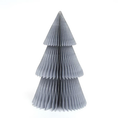 Only Natural papieren kerstboom - Met zilveren glitters - Zilver - 30cm