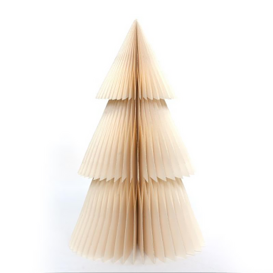 Only Natural papieren kerstboom - Met witte glitters - Wit - 45cm
