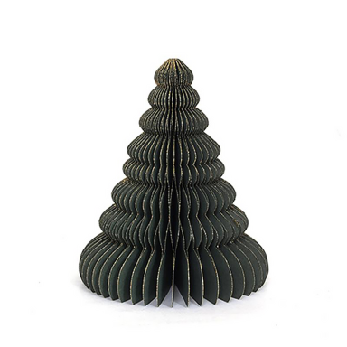 Only Natural papieren kerstboom - Met gouden glitters - Groen - 15cm