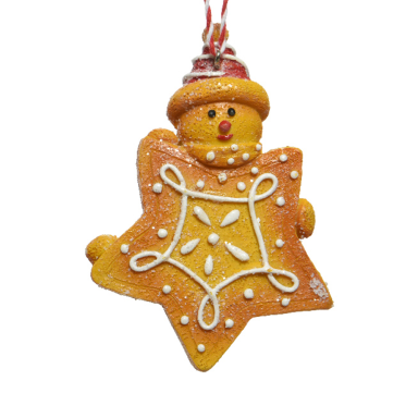 Kerstornament - Gingerbread ster - Met poppetje