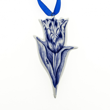 Heinen poceleinen kerstornament - Tulp
