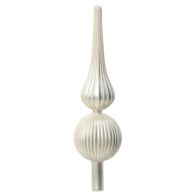 Glazen piek - Wit - Met ribbels - 31cm