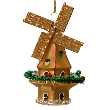 Glazen kerstornament - Nederlandse molen