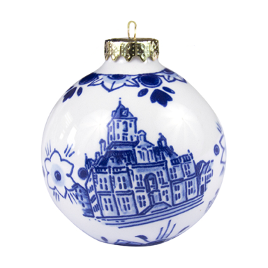 Royal Delft porceleinen kerstbal - Delft - 7cm