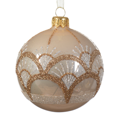 Decoris kerstbal - Met gouden glitters - 8cm