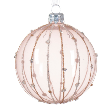 Decoris kerstbal - Met glitters - 8cm