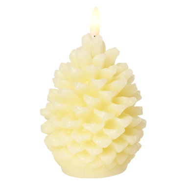LED kaars - Dennenappel - Creme - 13cm