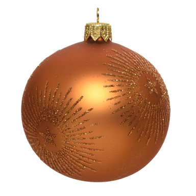 Decoris kerstbal - Met glitter sterren - 8cm