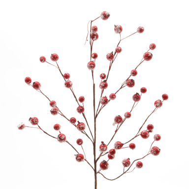 Kersttak - Rode bessen - Met sneeuw - 55cm