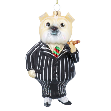 Gisela Graham kerstornament - Bulldog - Winston Churchill