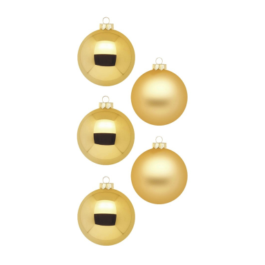 Set van 30 glazen gouden kerstballen