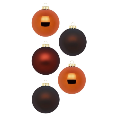 Set van 30 glazen bruine kerstballen