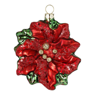 Inge Glas kerstornament - Poinsettia