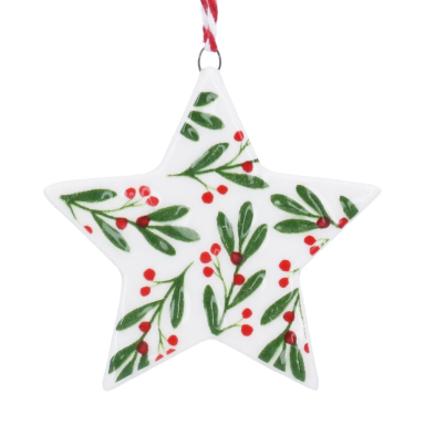Gisela Graham kerstornament - Ster met mistletoe