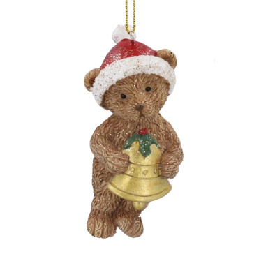 Gisela Graham kerstornament - Beer met kerstmuts