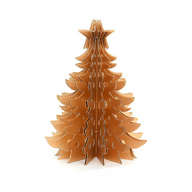 Only Natural papieren kerstboom - Met ster en gouden glitter - Goud - 23cm