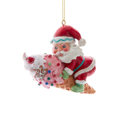 Kurt Adler kerstornment - Kerstman met ijs
