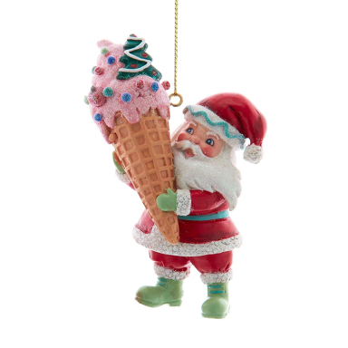 Kurt Adler kerstornment - Kerstman met ijs