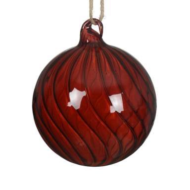 Decoris kerstbal - Met swirl - 8cm