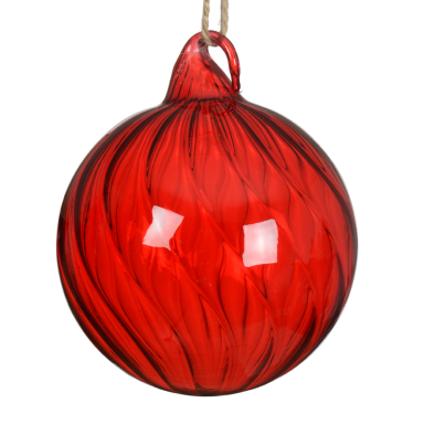 Decoris kerstbal - Met swirl - 8cm