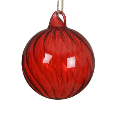 Decoris kerstbal - Met swirl - 8cm