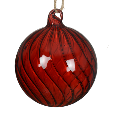 Decoris kerstbal - Met swirl - 10cm