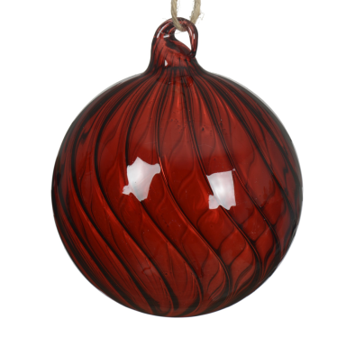 Decoris kerstbal - Met swirl - 10cm