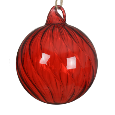 Decoris kerstbal - Met swirl - 10cm