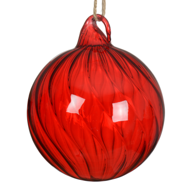 Decoris kerstbal - Met swirl - 10cm