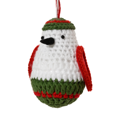 Decoris kerstornament - Gebreide pinguïn