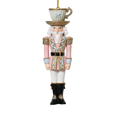 Decoris kerstornament - Notenkraker met theekop