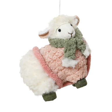 Decoris kerstornament - Schaap - Pluche