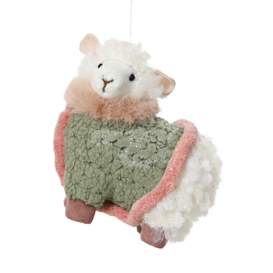 Decoris kerstornament - Schaap - Pluche