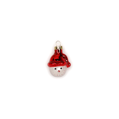 Glazen kerstornament - Mini sneeuwpop met rode hoed - 4cm