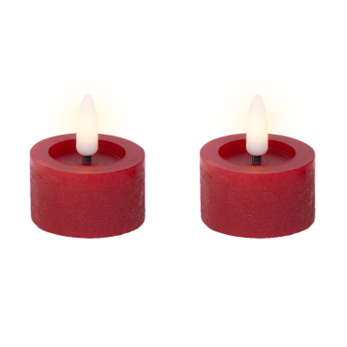 Lumineo LED theelicht - Rood - Set van 2