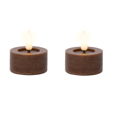 Lumineo LED theelicht - Bruin - Set van 2