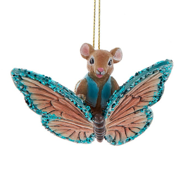 Kurt Adler kerstornament - Muis op vlinder